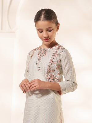 1Pc Embroidered Pret Kurti Masoori Light Green - OGEKTG-2303010-1