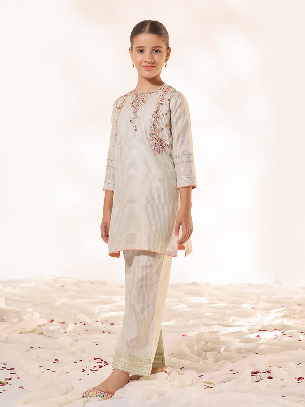 1Pc Embroidered Pret Kurti Masoori Light Green - OGEKTG-2303010-1