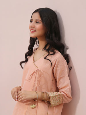1Pc Fancy Pret Kurti Masoori Peach - OGEKTG-2303018