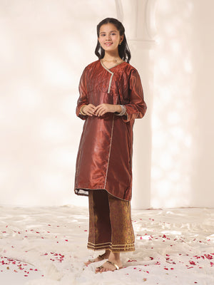 1Pc Fancy Pret Kurti Masoori Maroon - OGKTG-23001