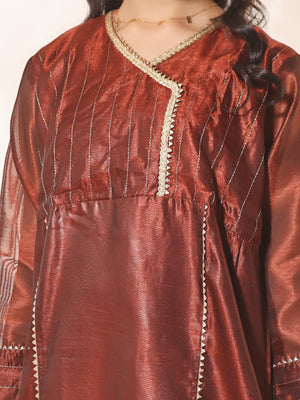 1Pc Fancy Pret Kurti Masoori Maroon - OGKTG-23001