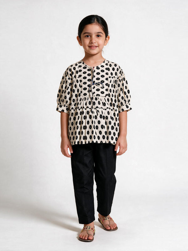 2Pc Printed Pret Shirt Trouser Lawn Off White - OG2PG-25050