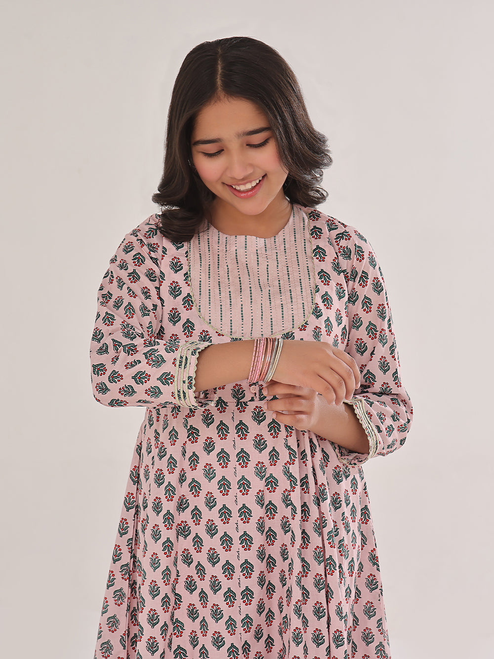 2Pc Printed Pret Shirt Trouser Lawn Pink & Green - OG2P-2401043-1