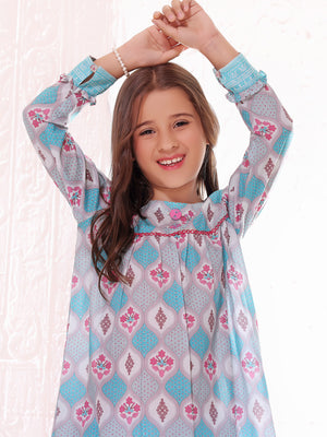 1Pc Printed Pret Kurti Lawn Ferozi - OGKT-2301020