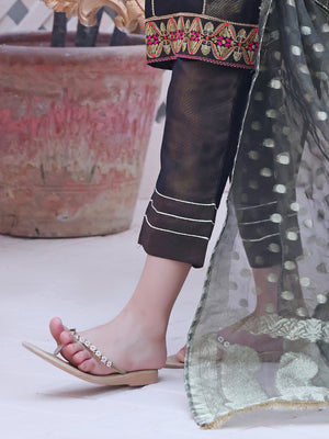 Girls' Dark Brown Masoori Trouser - OGSP-2209007-A