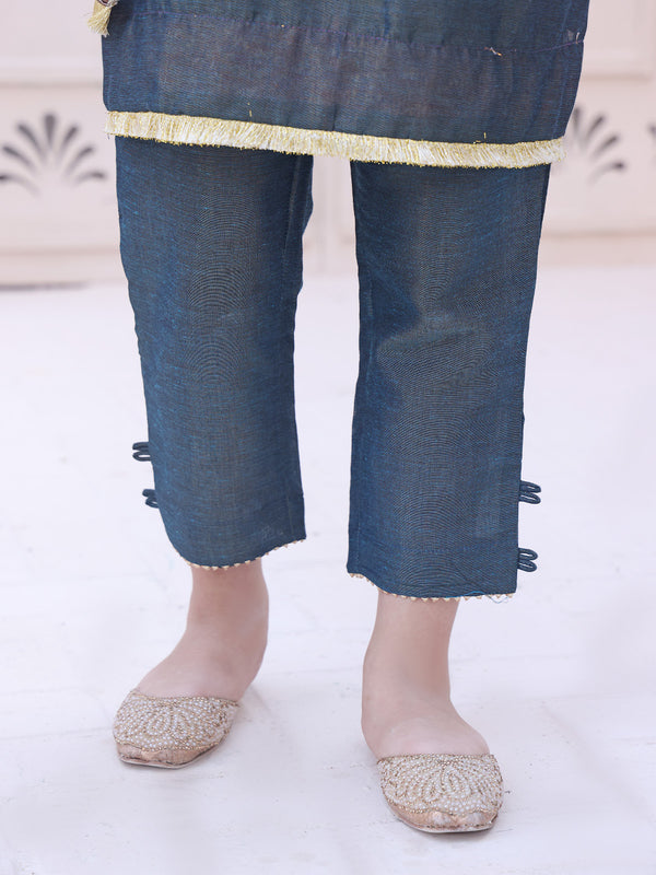 Girls' Navy Blue Masoori Trouser - OGSP-2209008-A