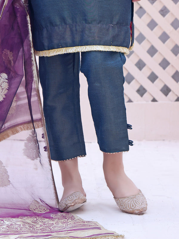 Girls' Navy Blue Masoori Trouser - OGSP-2209008-A