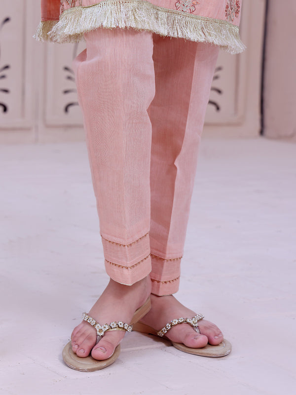 Girls' Peach Masoori Trouser - OGSP-2209011-A
