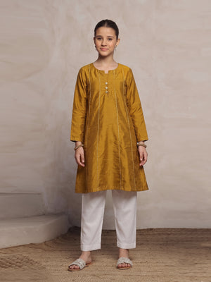 1Pc Dyed Pret Kurti Mustard - OGKTG-25079