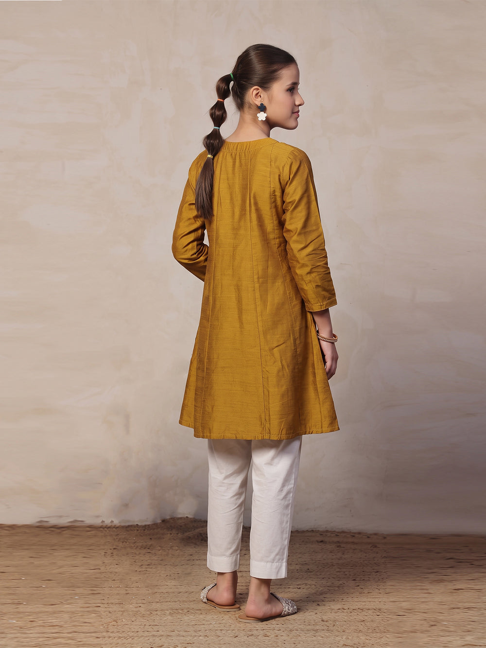 1Pc Dyed Pret Kurti Mustard - OGKTG-25079