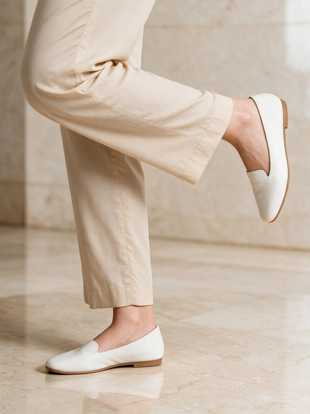 Girls' Beige Dyed Cambric Trouser - OGSP-2411034