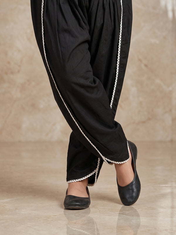 Girls' Black Dyed Lawn Shalwar - OGSL-2109011