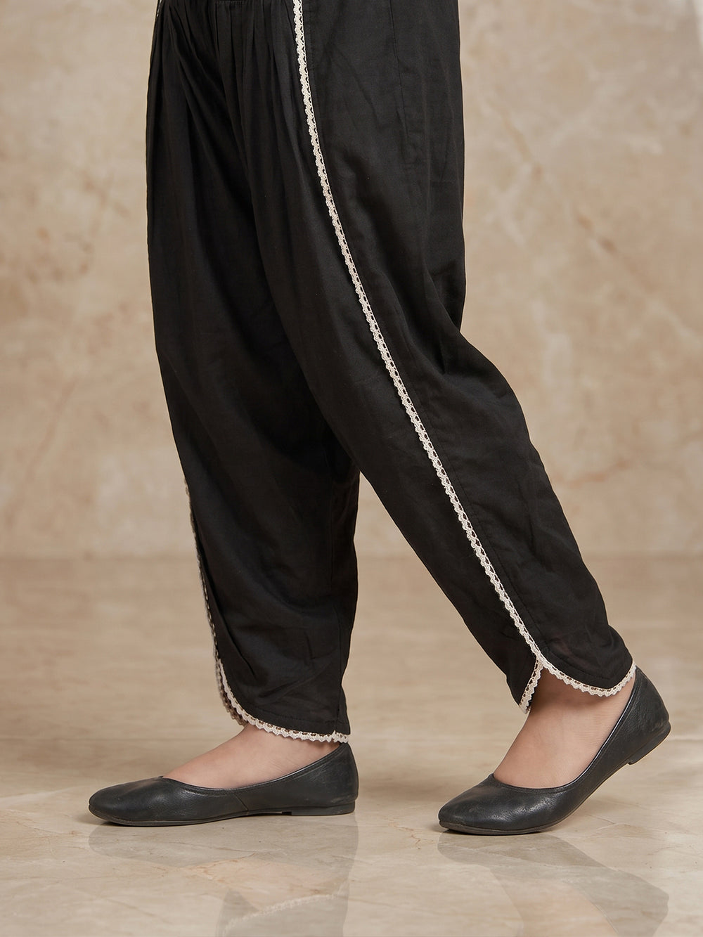 Girls' Black Dyed Lawn Shalwar - OGSL-2109011
