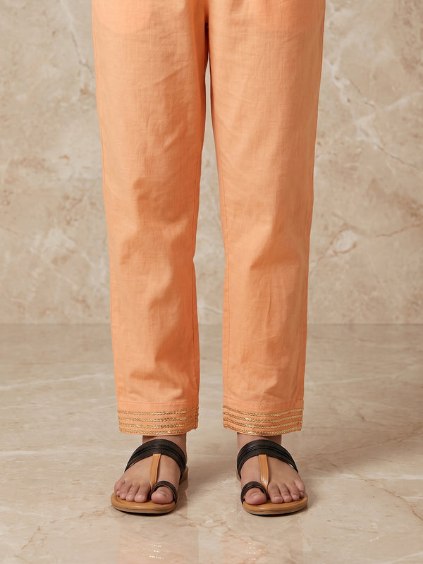 Girls' Peach Dyed Cambric Trouser - OGSP-1910015-A