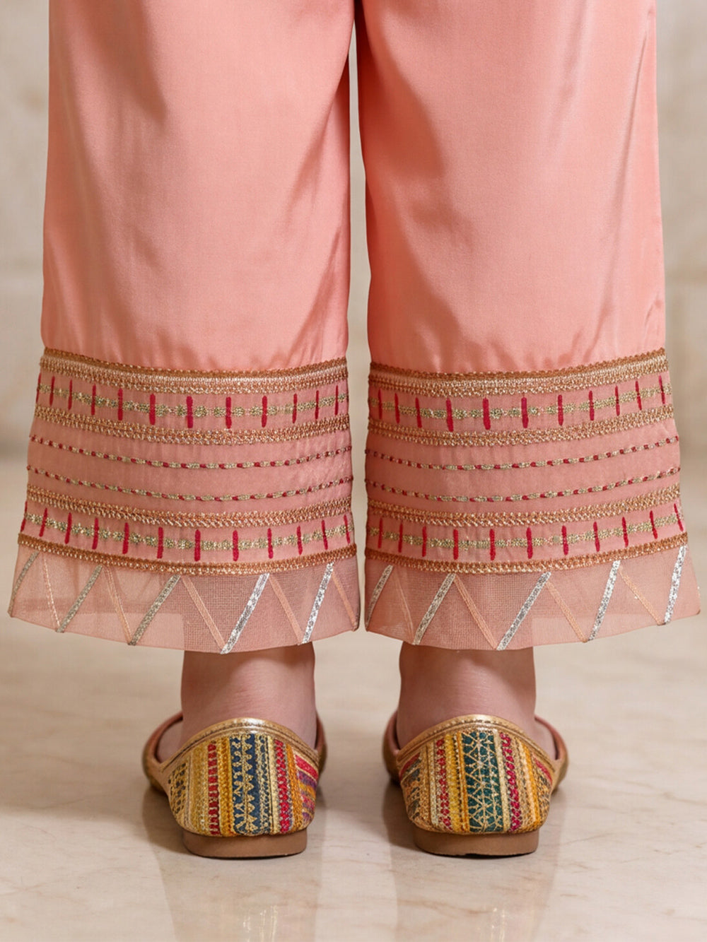 Girls' Peach Malai Trouser - OGEBBP-2112014