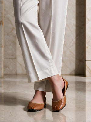 Girls' White Dyed Cambric Trouser - OGSP-2411034-2