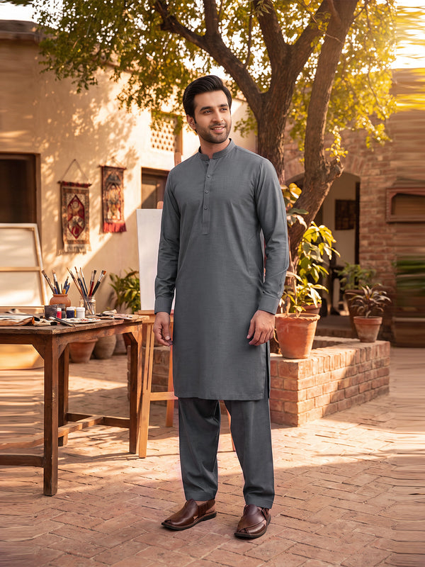 Mens Unstitched Suit Itel Blended School Grey_WW-211
