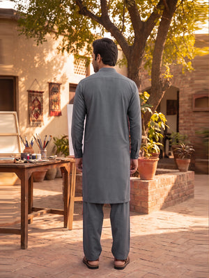 Mens Unstitched Suit Itel Blended School Grey_WW-211