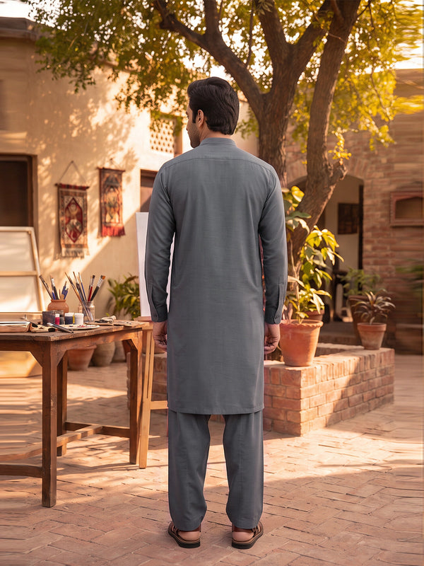 Mens Unstitched Suit Itel Blended School Grey_WW-211