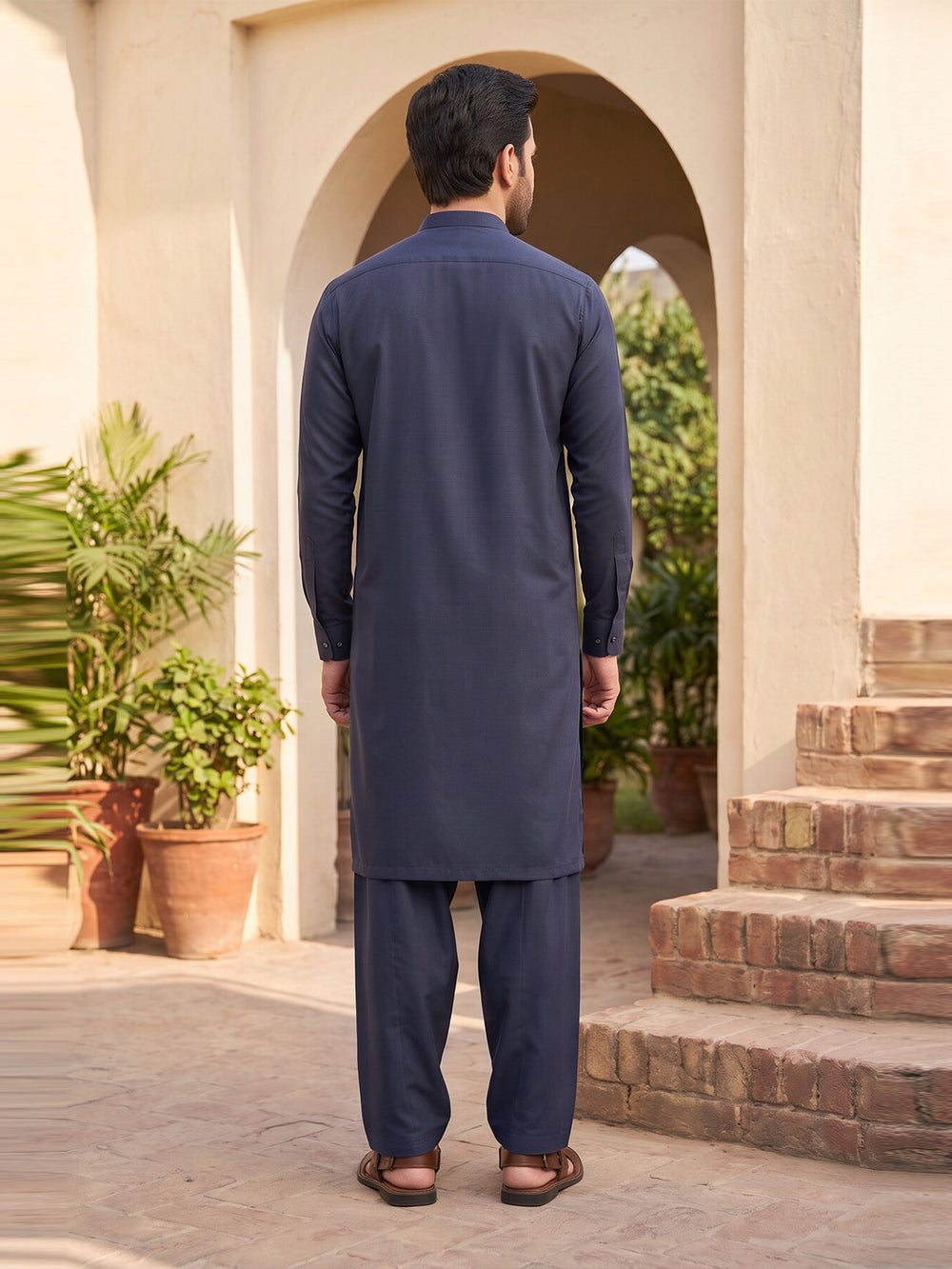 Mens Unstitched Suit Merito Blended Navy Blue_WW-215