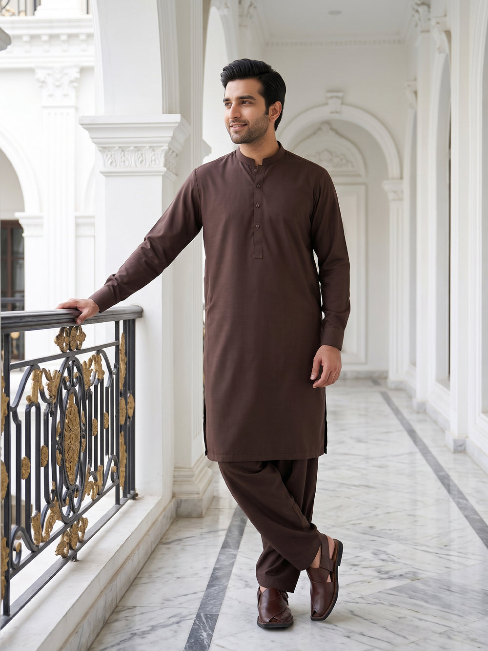 Mens Unstitched Suit Milord Blended Brown_WW-214