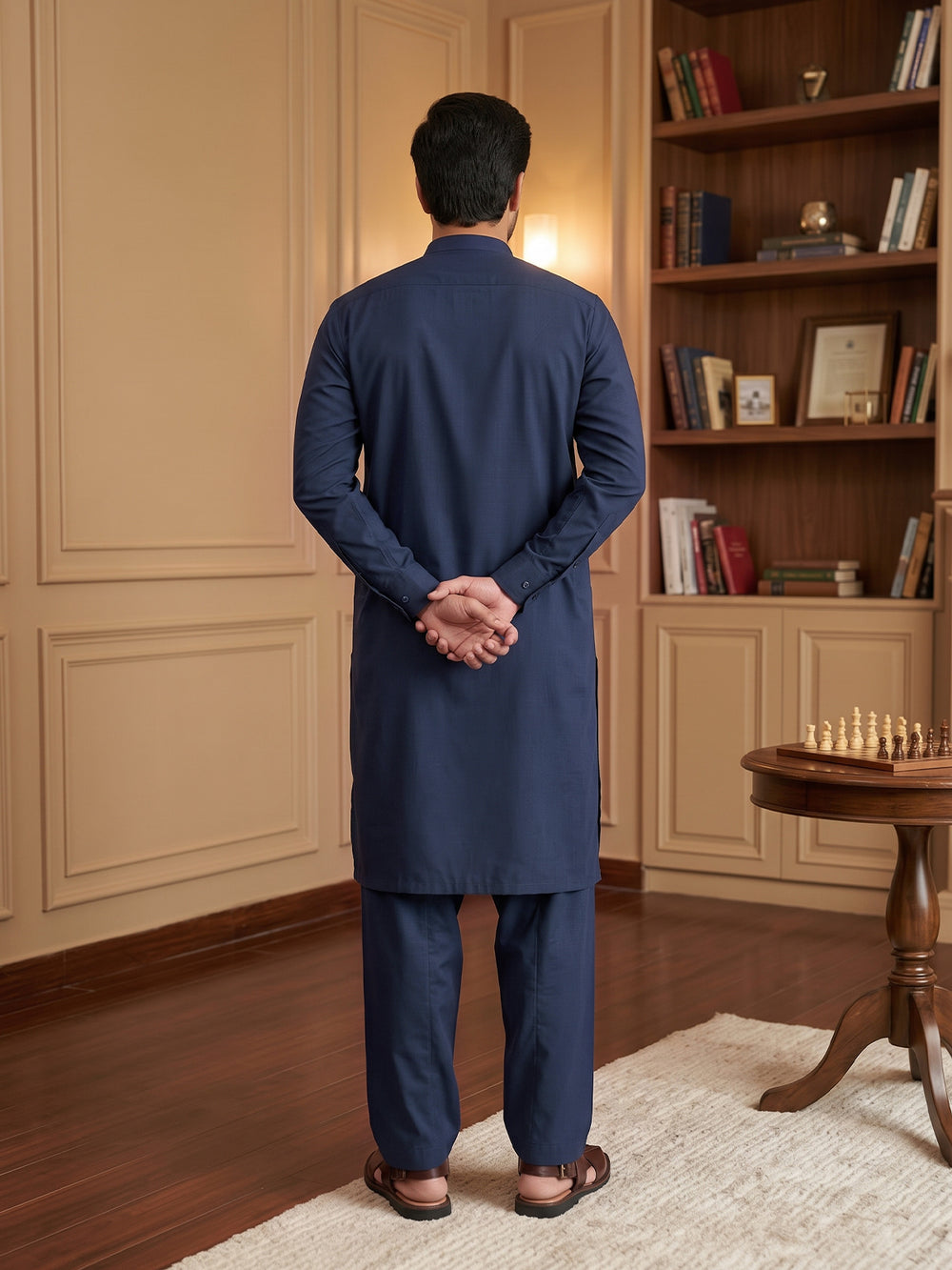 Mens Unstitched Suit Milord Blended Navy Blue_WW-214