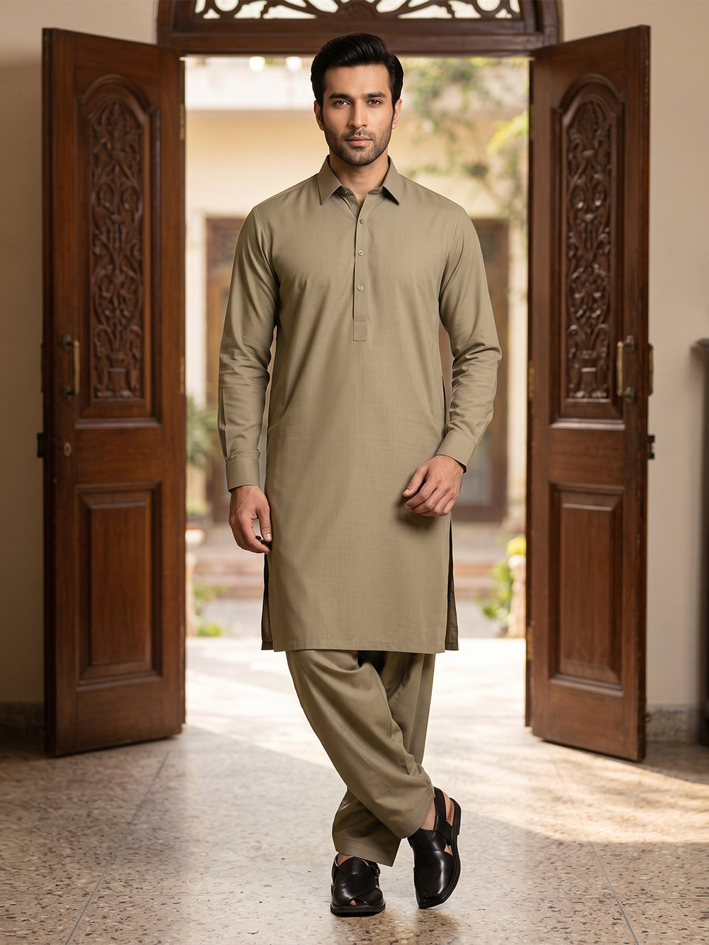 Mens Unstitched Suit Milord Blended light Brown_WW-214