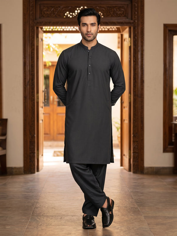 Mens Unstitched Suit Mountain Blended Black_WW-208