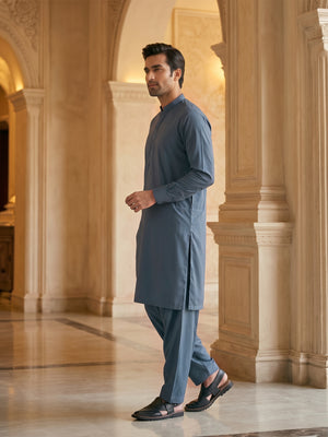 Mens Unstitched Suit Mountain Blended Grey & Blue_WW-208