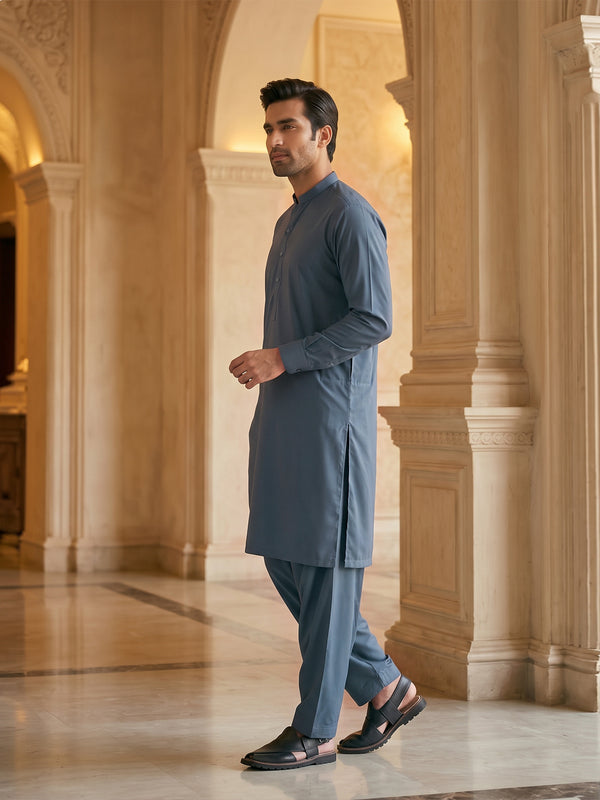 Mens Unstitched Suit Mountain Blended Grey & Blue_WW-208