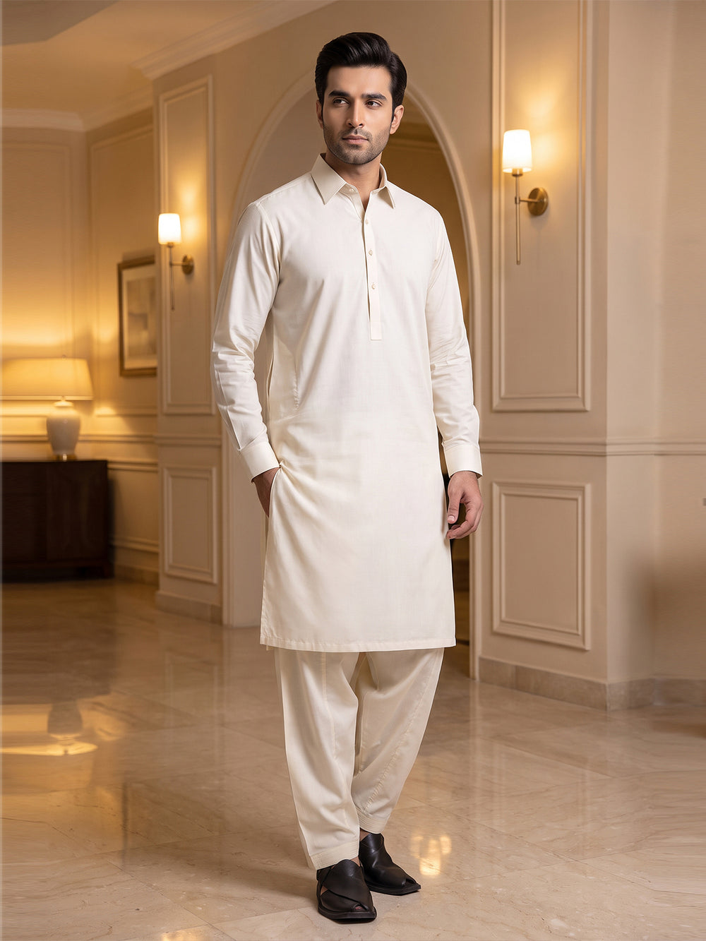 Mens Unstitched Suit Shark Cotton Cream_CW-014