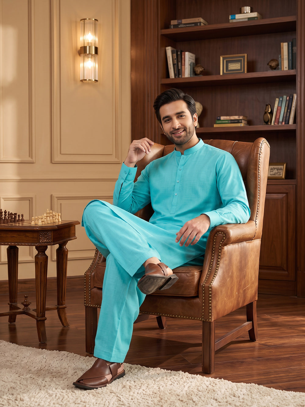 Mens Unstitched Suit Shark Cotton Ferozi_CW-014