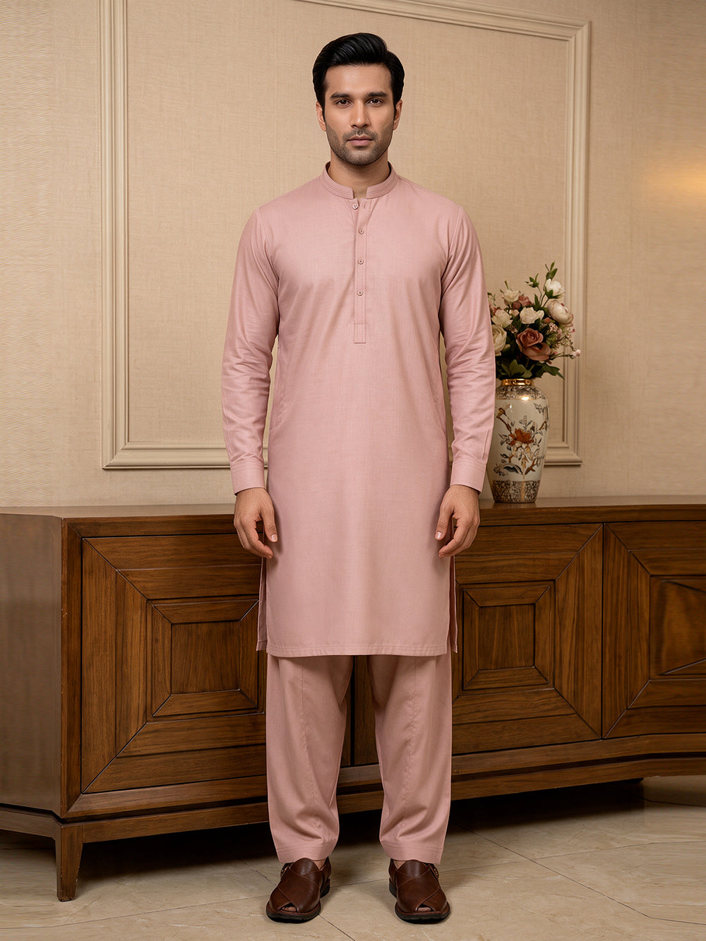 Mens Unstitched Suit Shark Cotton Pink_CW-014