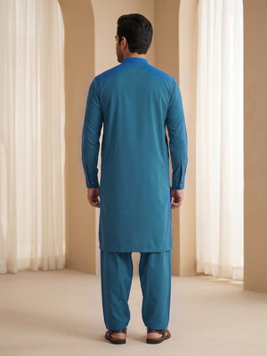 Mens Unstitched Suit Shark Cotton Royal Blue_CW-014