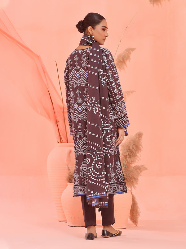 2Pc Embroidered Pret Shirt Dupatta Lawn Black - OWE2P-2401028