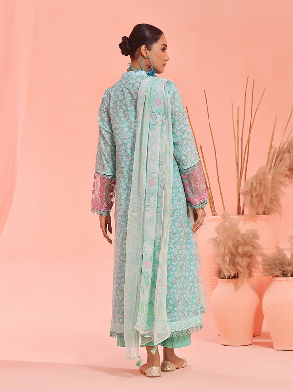 2Pc Embroidered Pret Shirt Dupatta Lawn - OWE2P-2401045