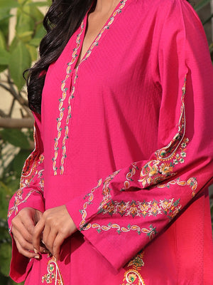 1Pc Embroidered Pret Kurti Dobby Atishi - OWEKT-2401052