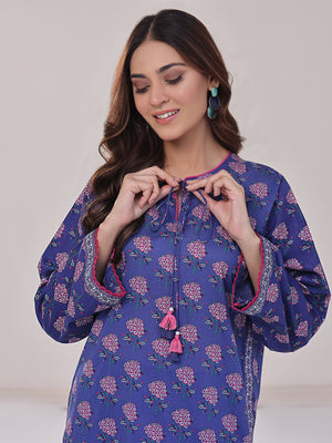 2Pc Printed Pret Shirt Trouser Lawn Blue - OW2P-2401033