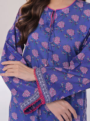 2Pc Printed Pret Shirt Trouser Lawn Blue - OW2P-2401033
