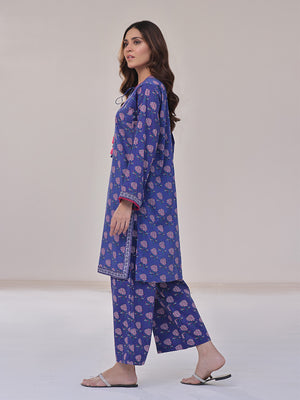 2Pc Printed Pret Shirt Trouser Lawn Blue - OW2P-2401033