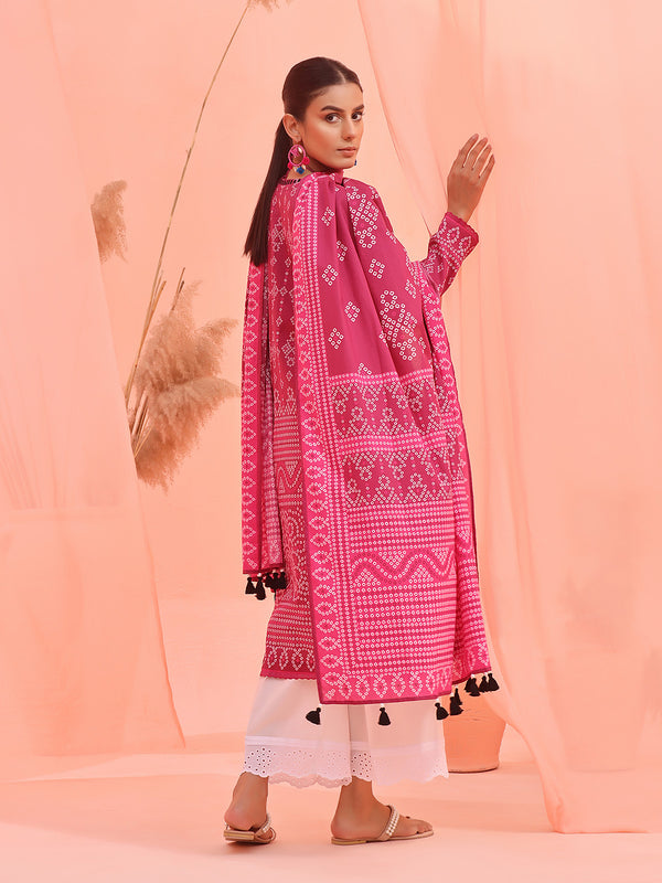 2Pc Printed Pret Shirt Dupatta Lawn Magenta - OW2P-2401040