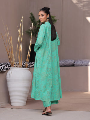 2Pc Printed Pret Shirt Trouser Lawn Sea Green - OW2P-2404001