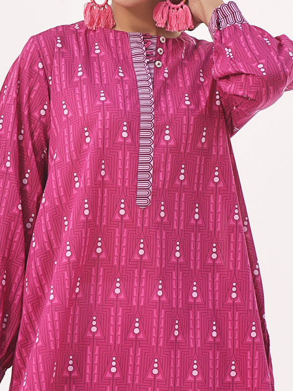 1Pc Printed Pret Kurti Lawn Aatishi - OWKT-2401004