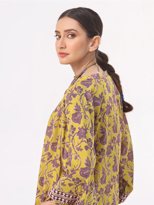 1Pc Printed Pret Kurti Lawn Mehndi - OWKT-2401006