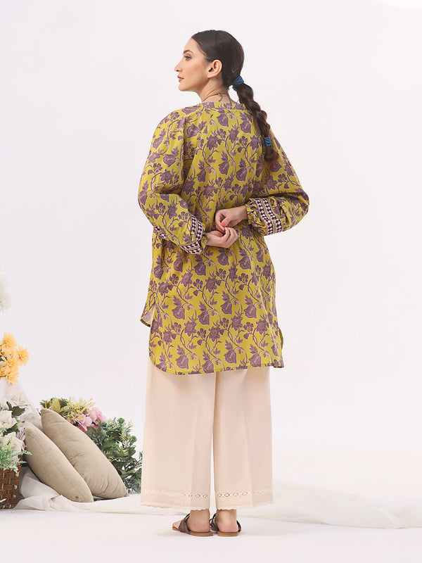 1Pc Printed Pret Kurti Lawn Mehndi - OWKT-2401006