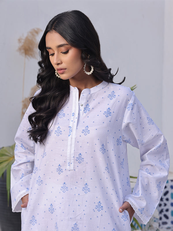 1Pc Printed Pret Kurti Dobby - OWKTG-2310008