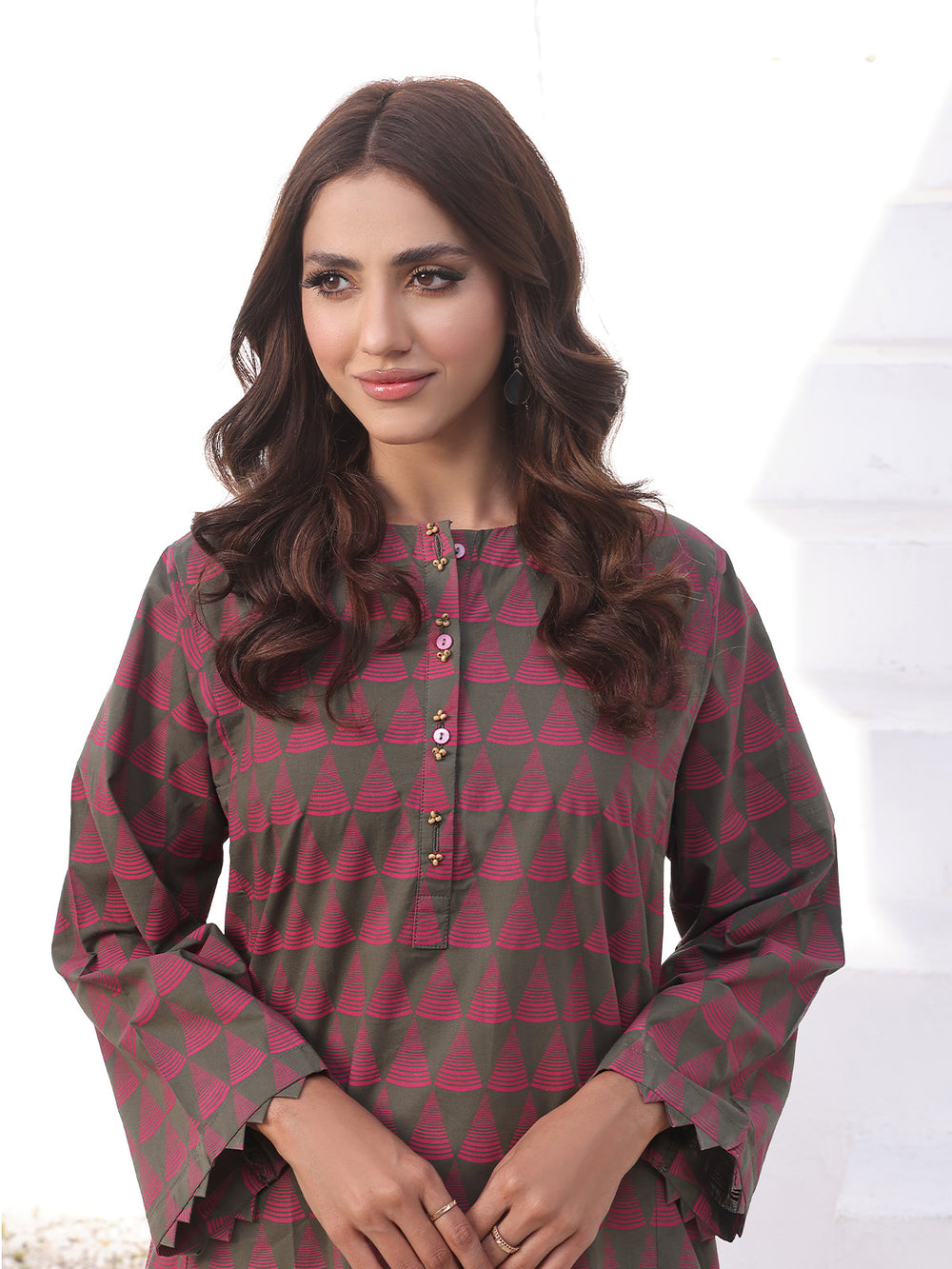 1Pc Printed Pret Kurti Lawn Mehndi - OWKTG-2310011