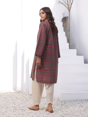 1Pc Printed Pret Kurti Lawn Mehndi - OWKTG-2310011