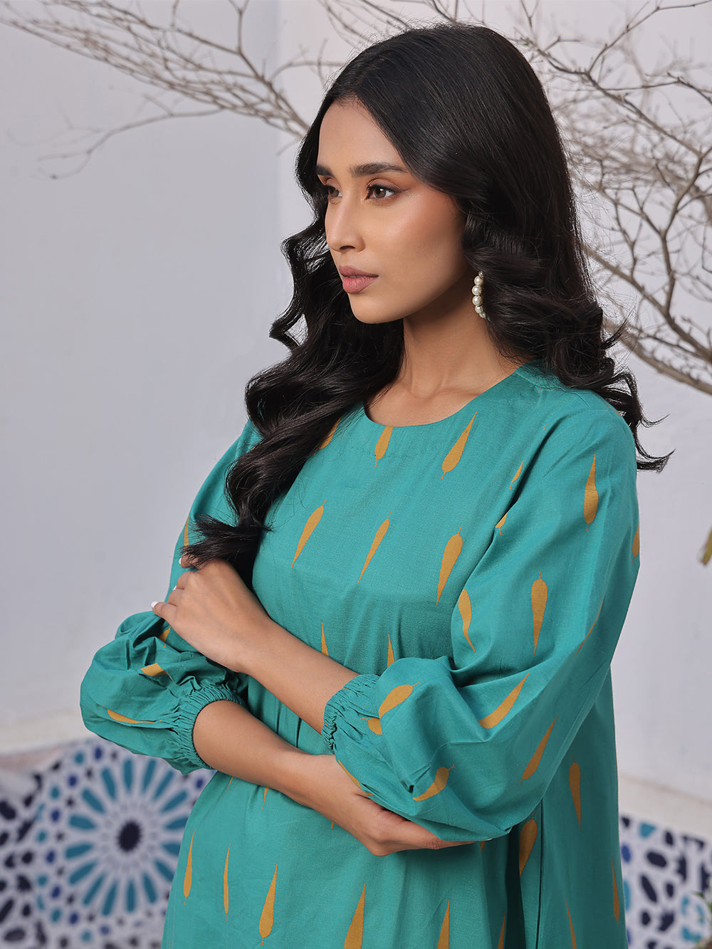 1Pc Printed Pret Kurti Lawn - OWKTG-2310027