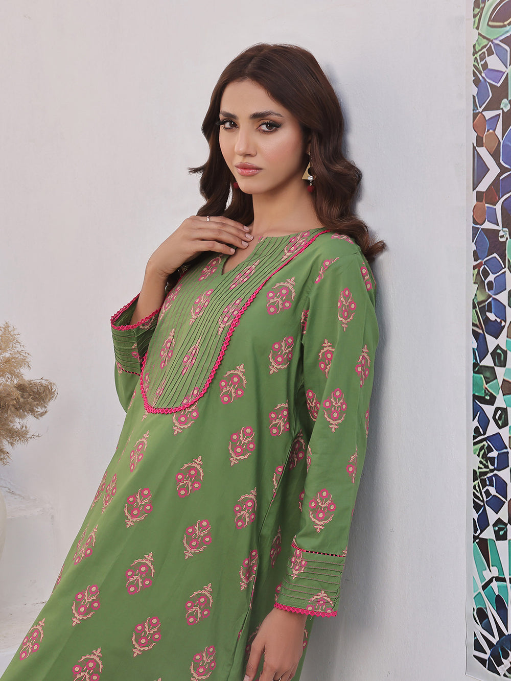 1Pc Printed Pret Kurti Lawn - OWKTG-2310029